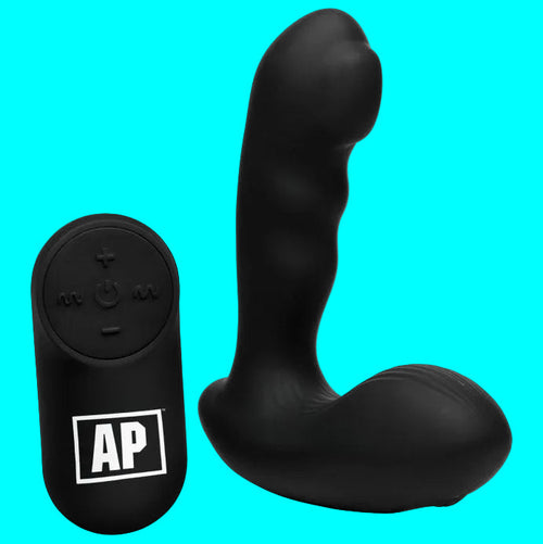 7x P-Milker massager with wireless remote for low dexterity adaptive design and sensory support.