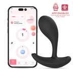 A smartphone displaying the Honey Play Box app interface next to the Oly 2 massager, showing wireless control and long-distance connection features for inclusive wellness.