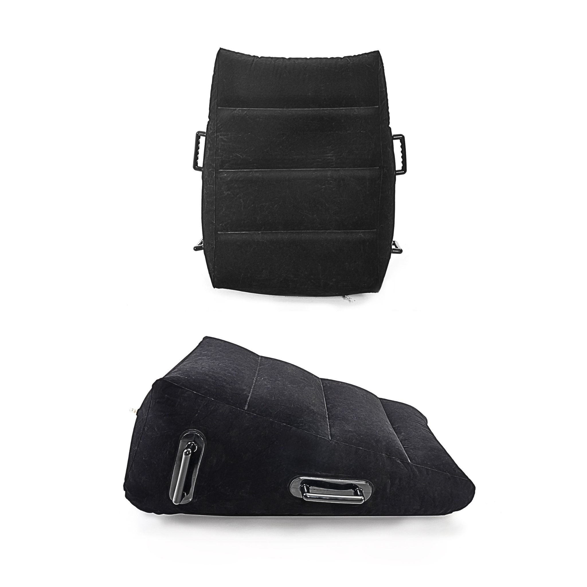Adaptive Mobility inflatable wedge with easy-grip handles and pelvic floor support.