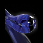 Adaptive glass wand for anorectal sensory support showing smooth curved tip on black background.