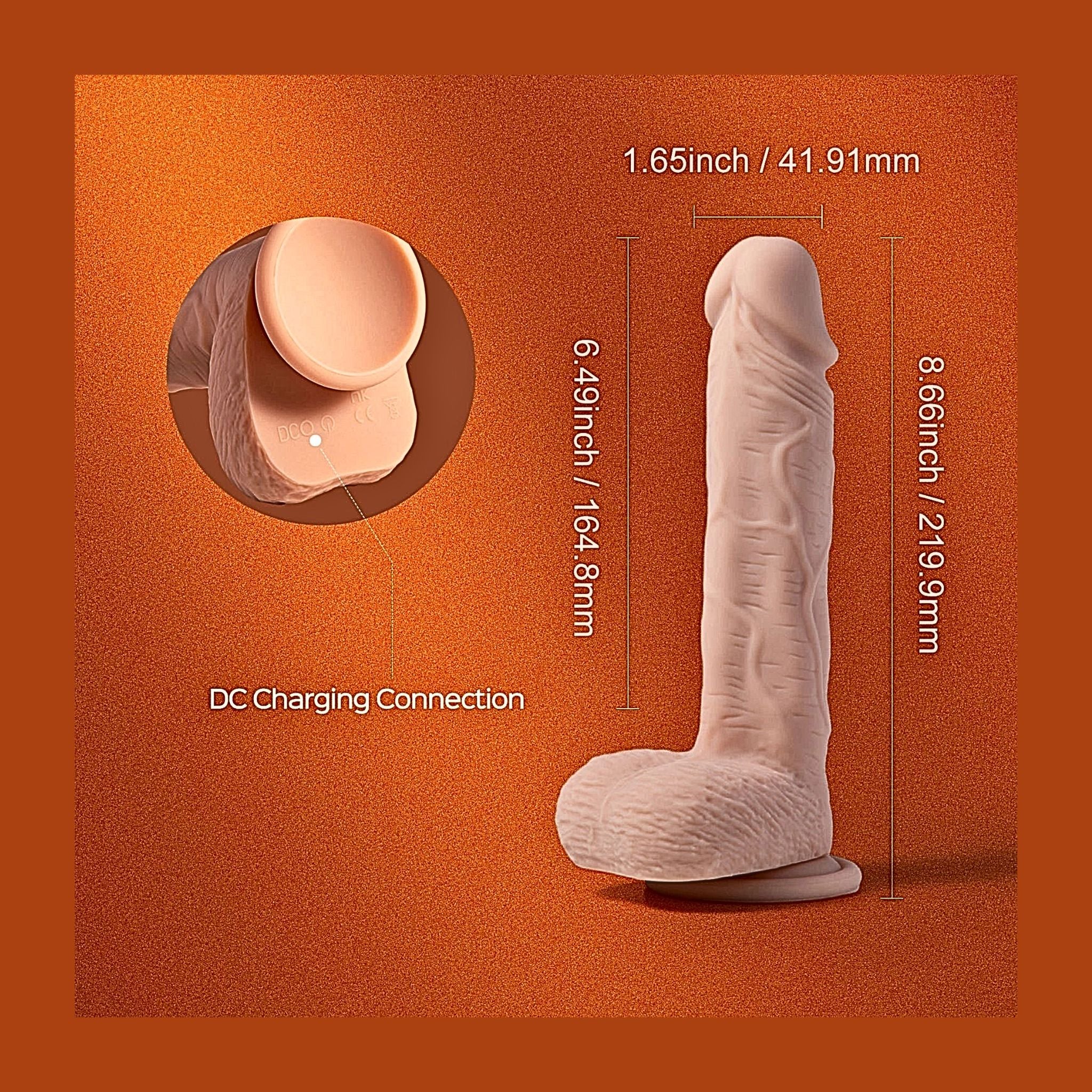 Adaptive wellness massager infographic detailing reciprocating motion and heat.