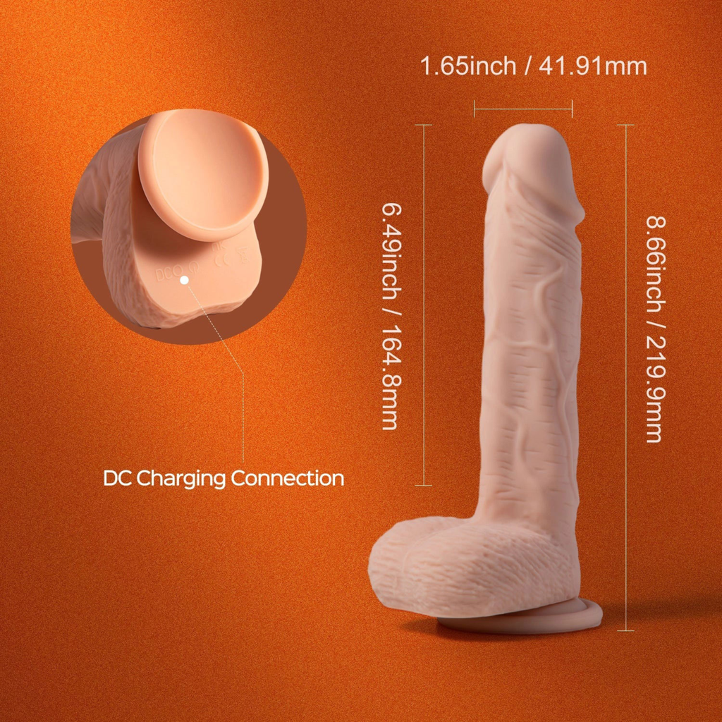 Adaptive wellness massager infographic detailing reciprocating motion and heat.
