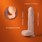 Adaptive wellness massager infographic detailing reciprocating motion and heat.