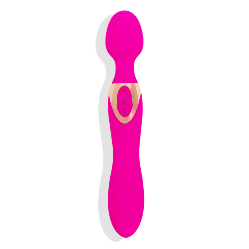 Aurora Double-Ended Pink Dildo - Flexible product display - flexible silicone dildo
