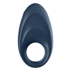 Back view of the app-controlled constriction ring in blue silicone and vascular design.