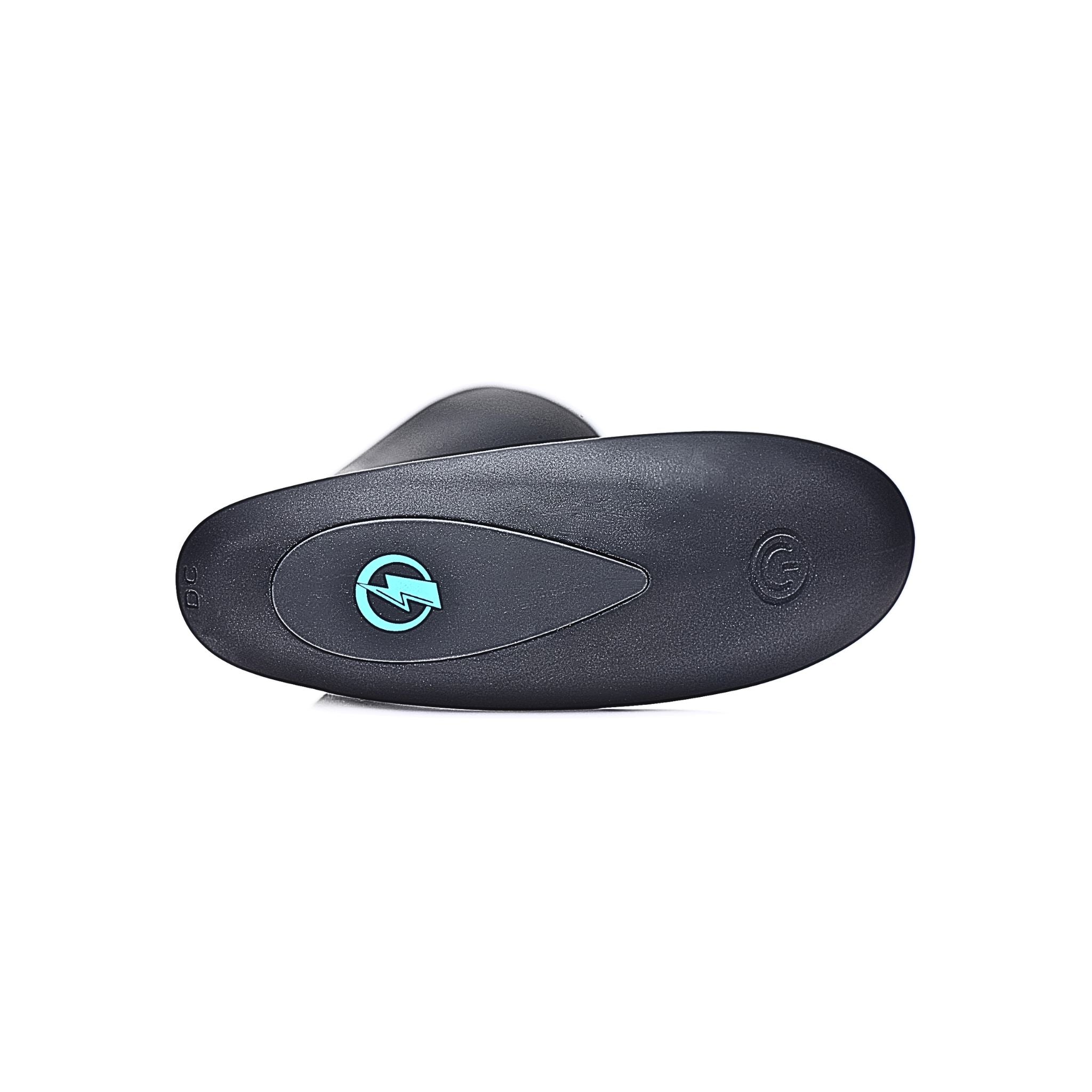 Base controls of the pelvic health massager featuring the e-stim activation button.