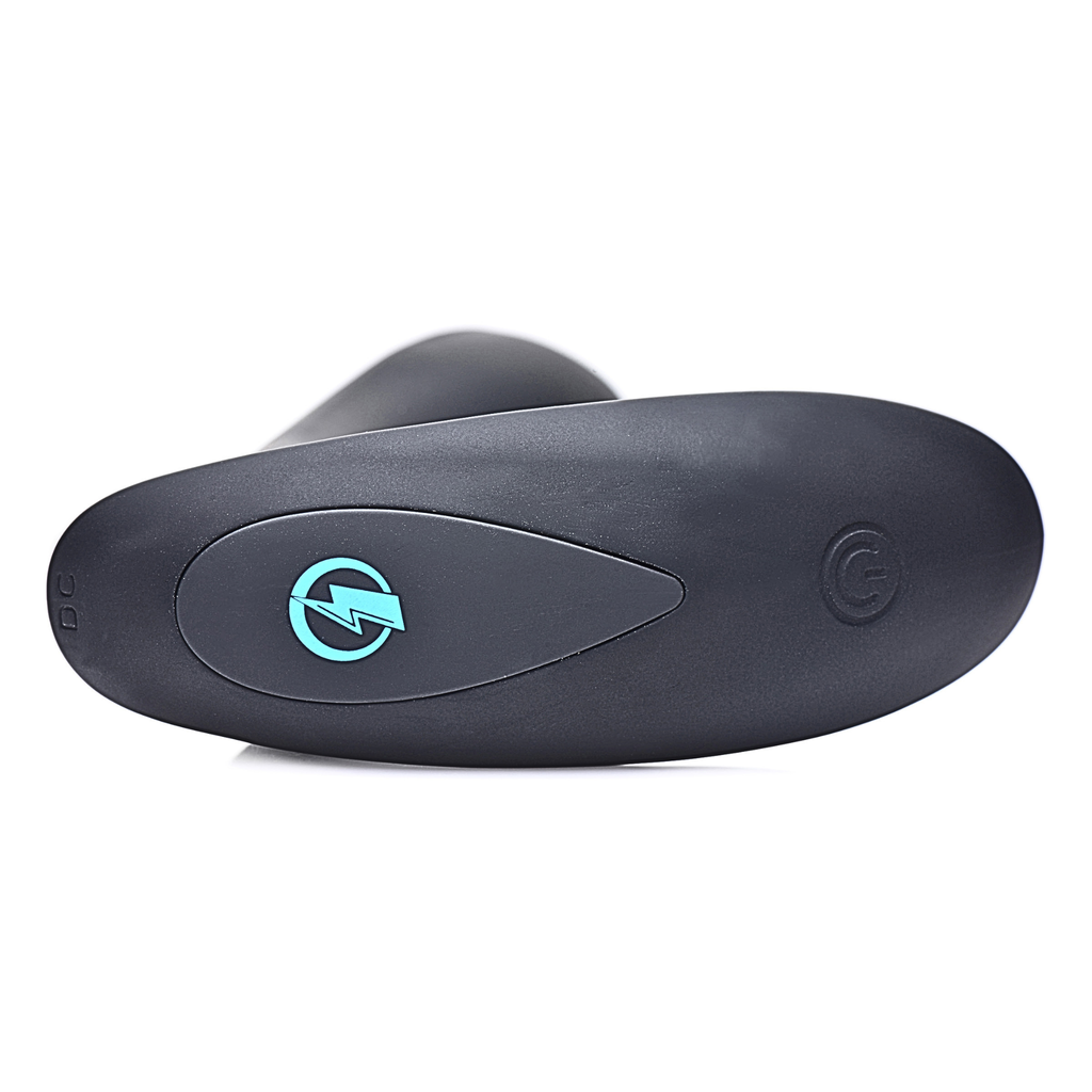Base controls of the pelvic health massager featuring the e-stim activation button.
