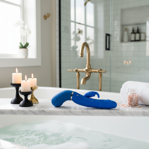 Bia Ejaculating Blue Dildo with Vibrator - medical-grade silicone realistic dildo for women  - waterproof and easy cleaning