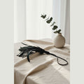 Black pleasure feather for sensory processing wellness in a natural loft sanctuary.