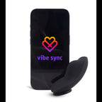 Black wearable app-enabled device for adaptive intimacy and hands-free support.