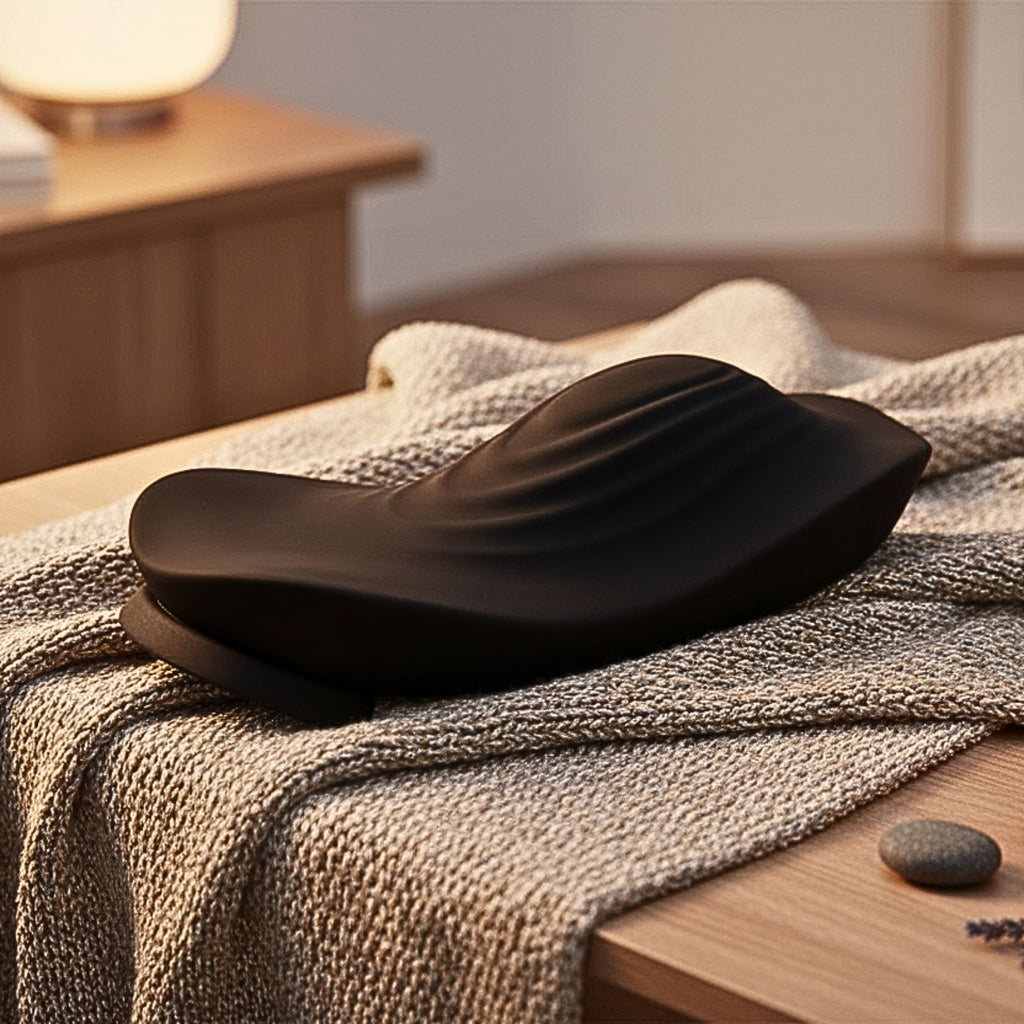 Black wearable massager as a lightweight adaptive intimacy for chronic fatigue.