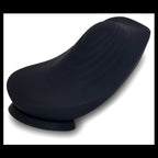 Black wearable massager showcasing the phthalate-free, medical grade silicone.