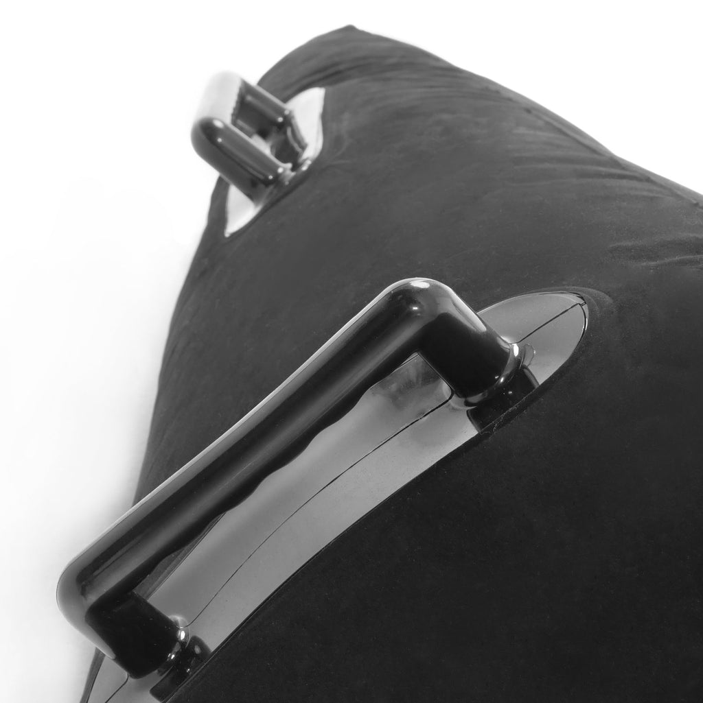 Close-up of easy-grip handles on the flocked positioning wedge for limited mobility wellness.