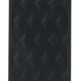 Close-up of raised diamond texture pattern on matte black medical-grade silicone paddle