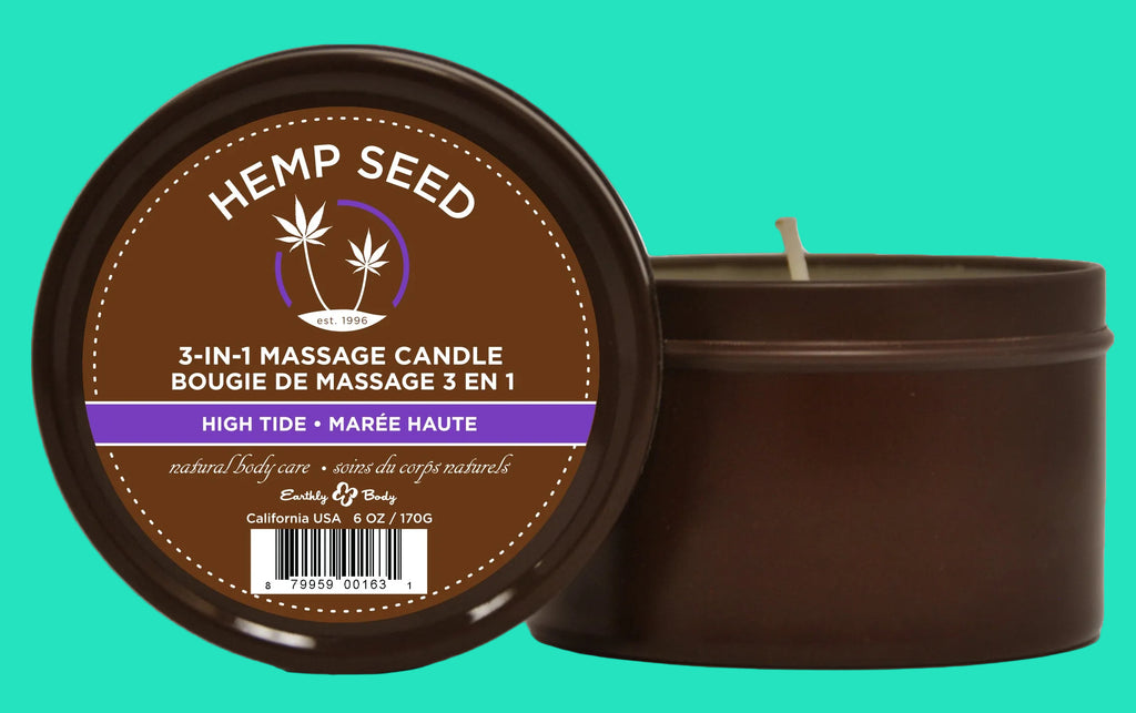 High Tide massage candle tin for predictable tactile feedback and restorative sensory processing.
