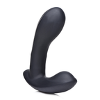 Inclusive prostate wellness massager in black silicone for targeted pelvic health.