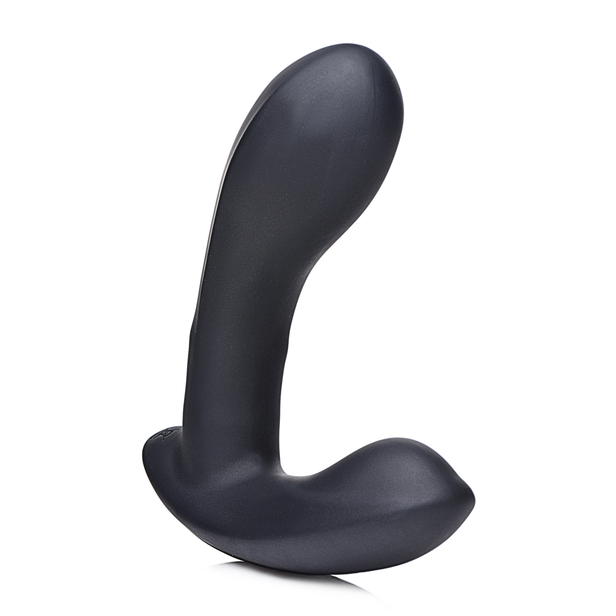 Inclusive prostate wellness massager in black silicone for targeted pelvic health.
