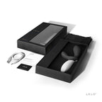 Lelo Loki Wave prostate massager in open box with a charging cable and body safe silicone.
