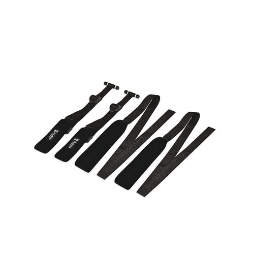 Lightweight adaptive tools for chronic fatigue featuring adjustable over-door suspension straps.