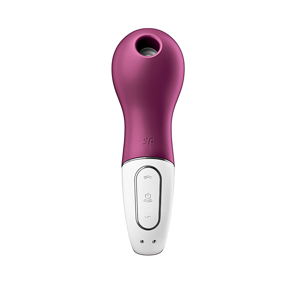 Lucky Libra massager in purple showing a magnetic USB charging port and air pulse sensory relief.