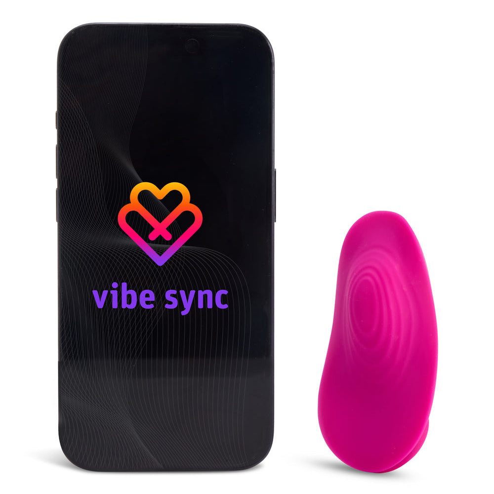 Magenta wearable app-enabled device for adaptive intimacy and hands-free support.