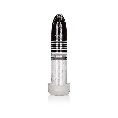 Motorized adaptive intimacy smart pump in clear and black for vascular expansion.