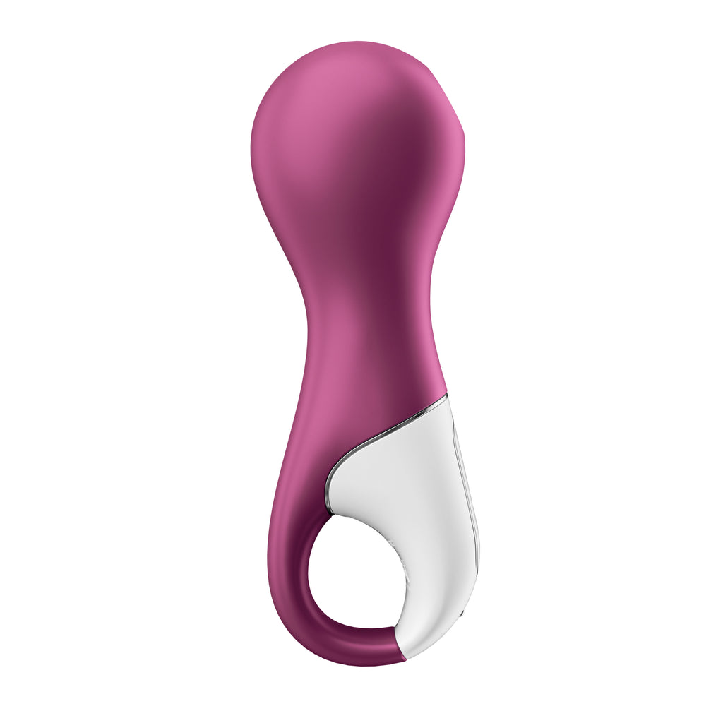 Side profile of the Lucky Libra massager, highlighting the large, easy-to-hold ring handle designed for Stable Grip Comfort and Adaptive Mobility.
