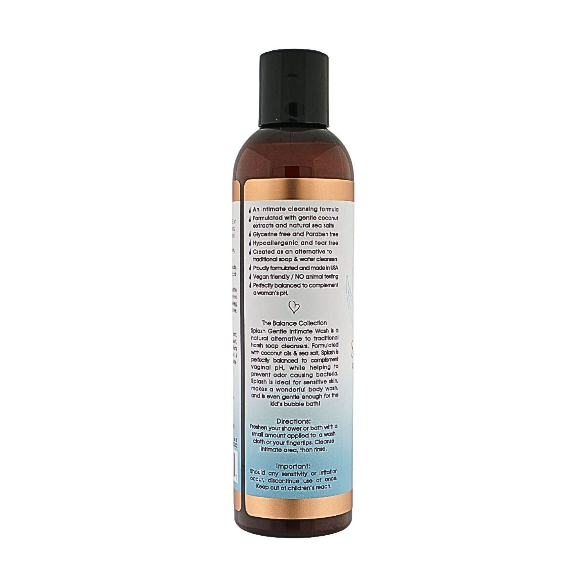 Sliquid Balance Splash for intimate and sensitive skin. Used as a wash to prevent odor and bacteria.