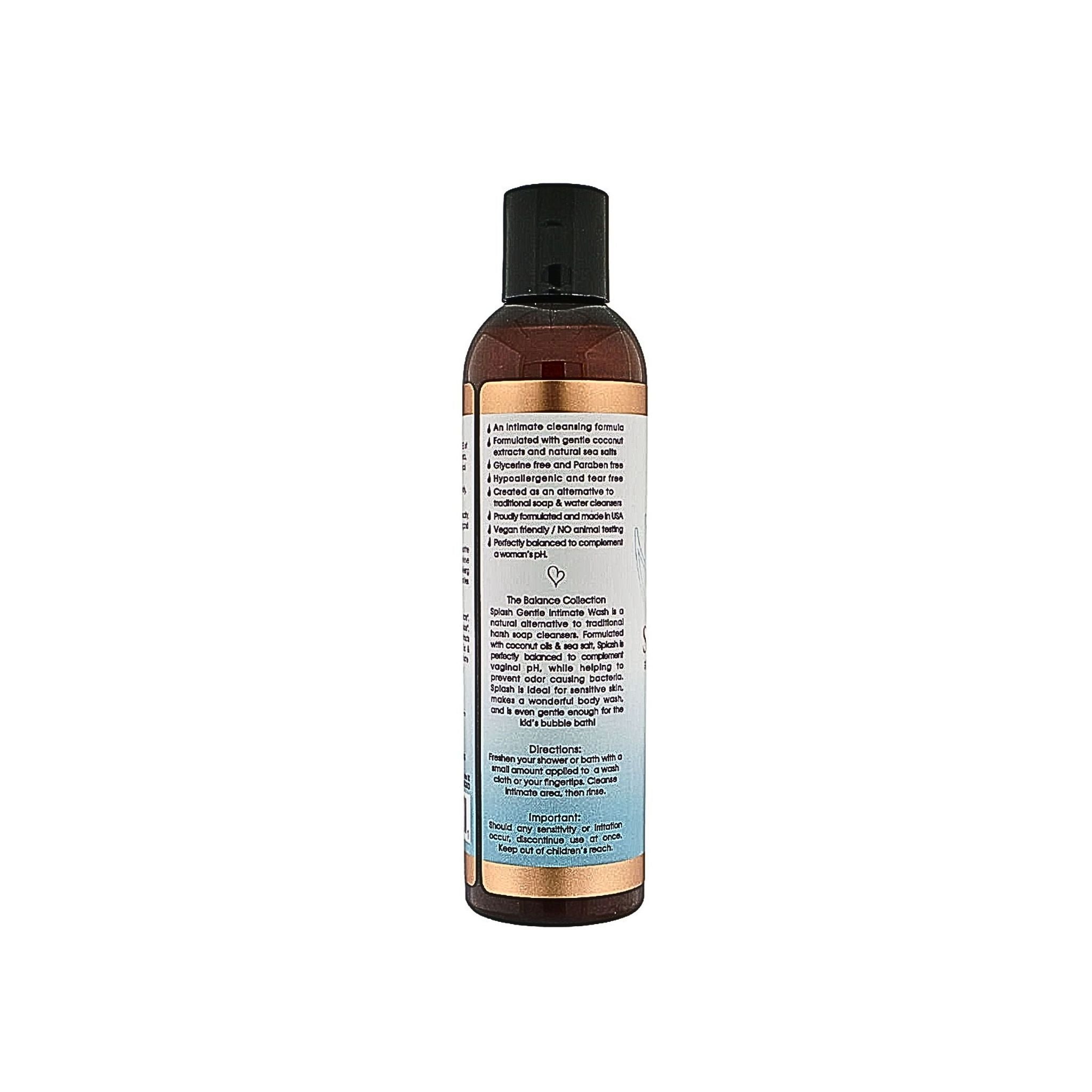 Sliquid Balance Splash for intimate and sensitive skin. Used as a wash to prevent odor and bacteria.