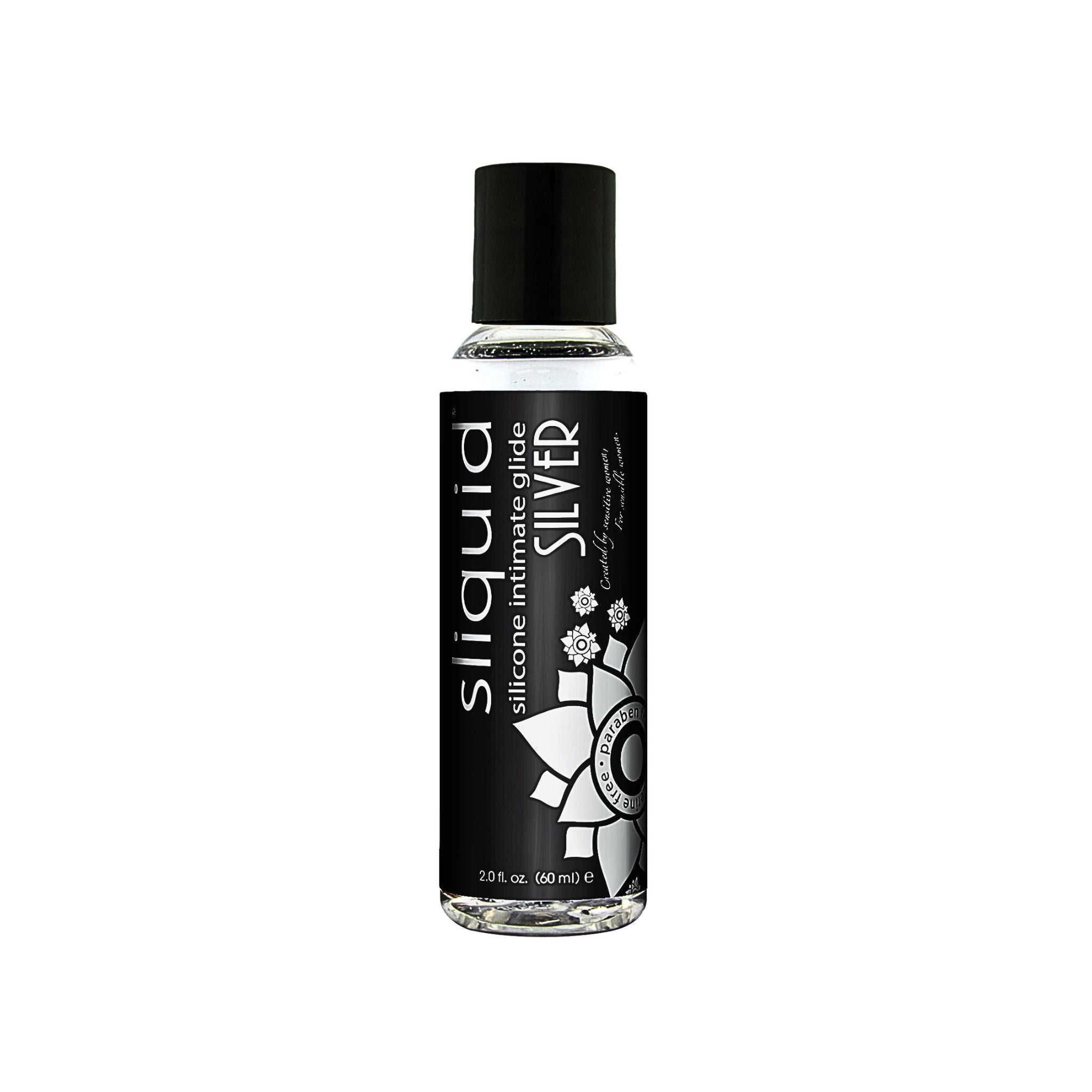 Sliquid Premium 2.0 fl. oz. bottle pharmaceutical-grade silicone and 100% waterproof.
