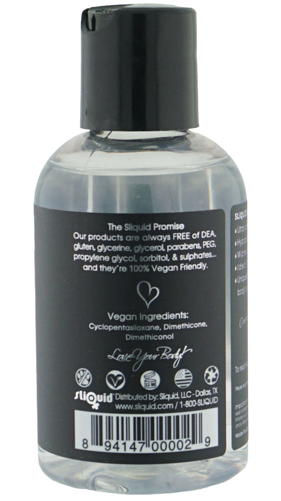 Sliquid Silver ingredients list: Cyclopentasiloxane, Dimethicone, Dimethiconol. Made in USA.