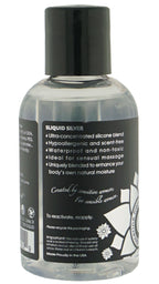 Sliquid Silver safety icons: Hypoallergenic, Scent-Free, Waterproof, and Non-toxic.