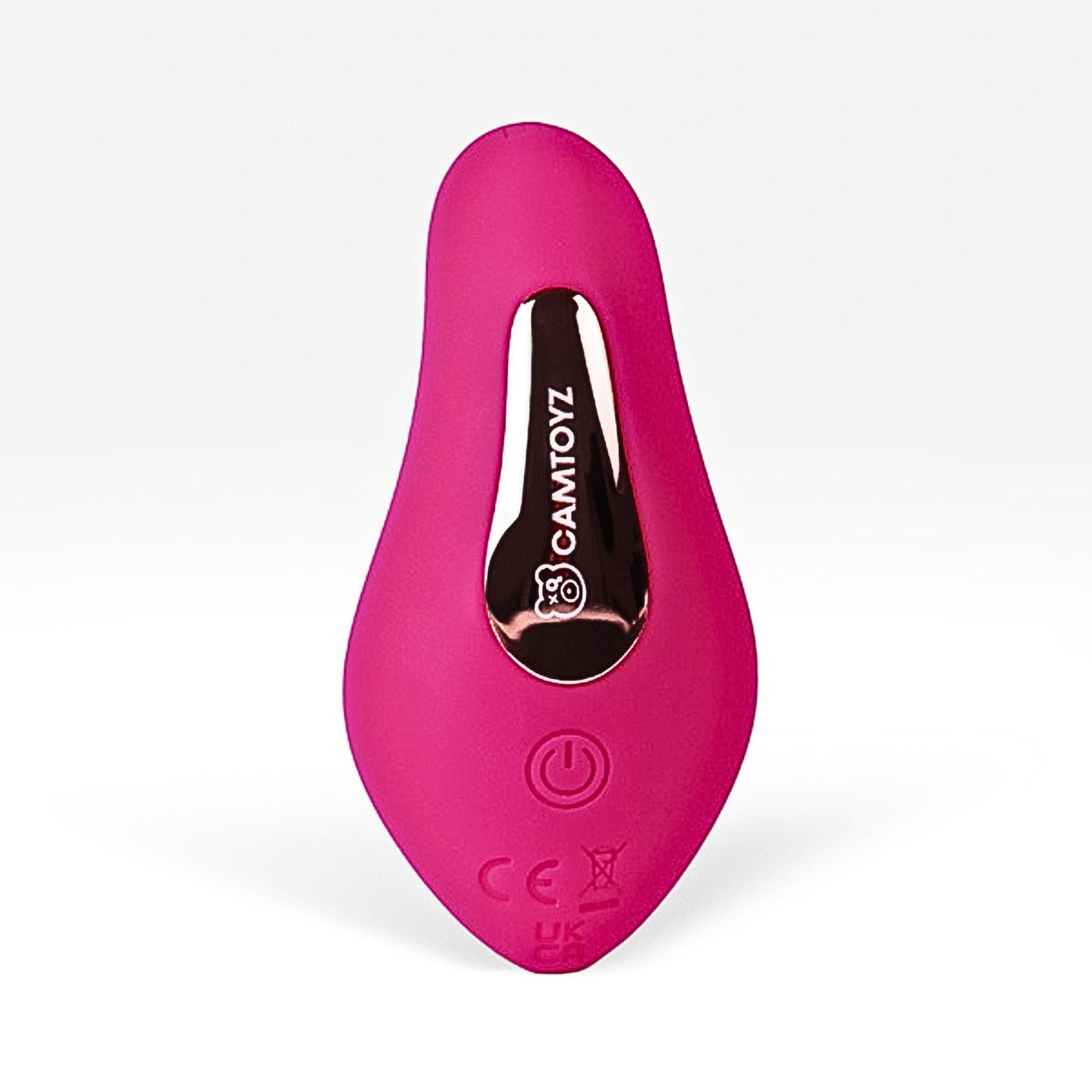 Soft pink wearable wellness device centered on a white background for sensory care.