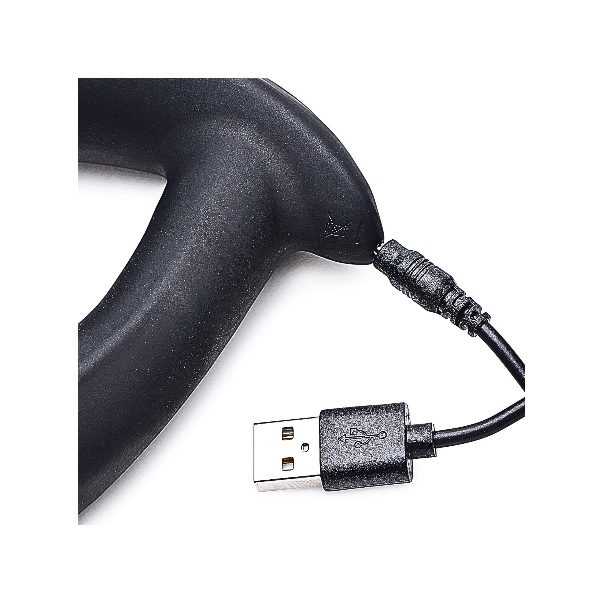 USB charging cable connected to the inclusive prostate massager for wireless use.