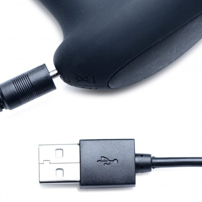 USB charging port on the 7x P-Milker massager for inclusive prostate wellness and sensory care.