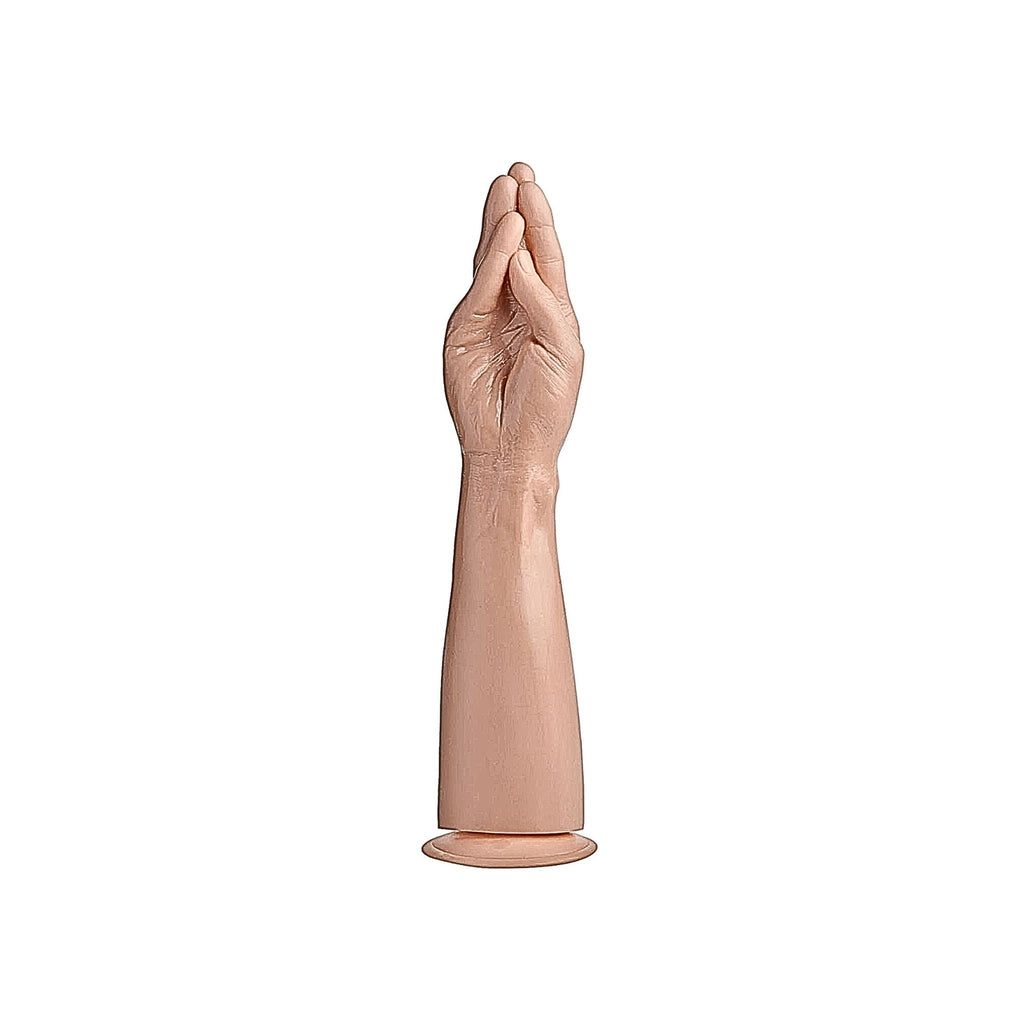 Upright beige hands-free dilation tool designed for inclusive internal wellness routines.