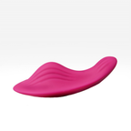 Wearable wellness device in soft pink shown in a wide profile for independent use.
